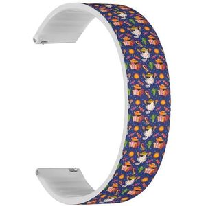 Solo Loop band compatibel met Garmin Venu/Venu 2 Plus/Sq/Sq Music/Sq 2/Sq 2 Music (Mexico Holiday Little Cute Chinchillas), snelsluiting, 20 mm rekbare siliconen band, accessoire, Siliconen, Geen