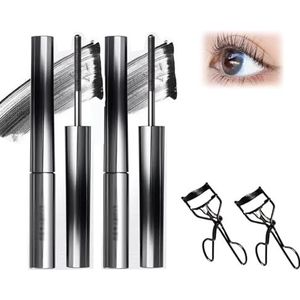 Vervaci Iron Rod Mascara, Metal Rod Mascara Waterproof, 3d Curling Eyelash Iron Mascara natural Thickening Lengthening Long Lasting No Clumping (Black*2)
