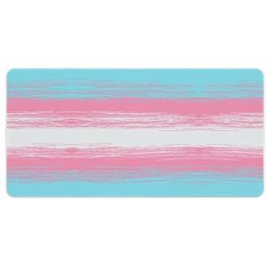 Transgender Vlag Mode Bureau Muismat Antislip Gaming Muismat Accessoires Decor 30x60cm