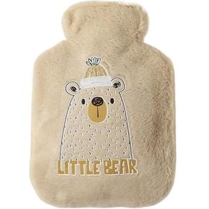 Warmwaterkruik 250 ml pluche cartoon beer kat konijn dierpatroon dikke warmwaterzak handen voeten winter warm warm water zak (kaki)
