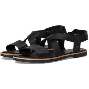 Sorel Dames Ella Iii Crisscross platte sandaal, zwart, 38.5 EU
