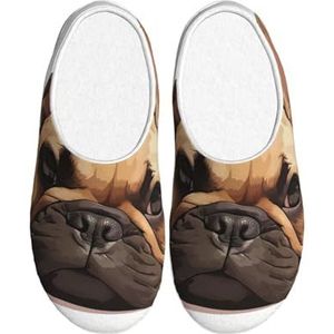 GUOLGP dier hond Franse bulldog Print Leuke Wasbare Huis Slippers met TPR Zool Unisex Indoor Outdoor Reizen schoenen, Zwart, 37.5 EU