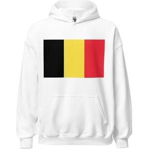 Pixelforma Sweatshirt met capuchon van de vlag van België, Wit, M