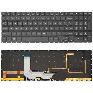 YGUWZ RGB Backlit Toetsenbord 15-EK Serie Compatibel Met 15-EK0019NR 15-EK0013DX 15-EK0023DX TPN-Q236 TPN-Q265 Spaans Russische Layout (US Wit Woord licht)