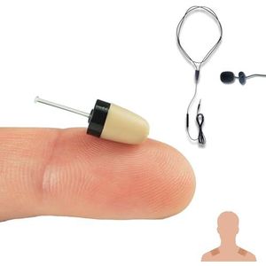 PingaOculto Spy Oortelefoon Spion Draadloze Oortjes Verborgen Mini Onzichtbaar voor Mobiele Telefoon Microfoon Kleefstrips - Oordopjes Draadloos Oortjes (Spy Oortelefoon Vip Pro SuperMini + Microfoon)