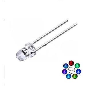 100 stks 3mm Kleurrijke Langzaam/Snel Knipperende LED Diode Knipperende Light Emitting Diodes 2 Pins Clear Ronde Lens elektronische Kit (Color : Fast Flash)