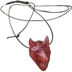 Crystal Wolf Necklace For Women Reiki Energy Stone Choker Necklace Jewelry Yoga Gifts (Color : Color 1)