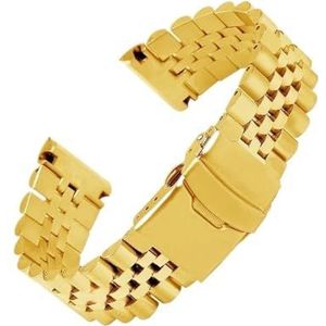 Solide roestvrijstalen polsband geschikt for Seiko stalen polsband abalone schildpad SRPE99K1 srpa21 srp777 srpc25 heren metalen horlogeband 22 mm (Color : Five beads Gold, Size : 22mm)