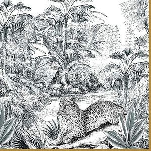 20 servetten jungle in retro-look | luipaard | dieren | tafeldecoratie 33 x 33 cm