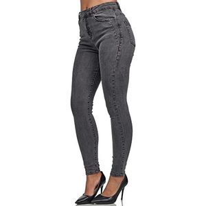 Tazzio Jeans voor dames, hoge taille, denim, slim skinny fit, jeansbroek, stretchbroek, F107, antraciet, 38 Slim Tall