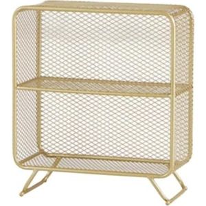 Boekenkast Boekenrek Smeedijzeren Boekenplank Met Poten Nordic Raster Boekenkast Opbergrek Opbergrek Voor Slaapkamer Woonkamer Thuiskantoor Boekenplank Boekenkasten ( Color : Gold , Size : 60*30*70cm