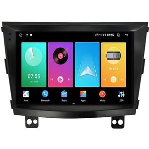 Dubbele DIN Android 14 autoradio voor SsangYong Tivolan Tivoli 2014-2017 9 Duim QLED Touch screen-met Draadloze Carplay Android Auto GPS navigatie 4G WiFi Stuurwielbediening achteruitrijcamera(P2 WIFI