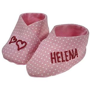 Babyschoenen stippen met naam, babyschoenen Vichykaro, babyschoenen gepersonaliseerd, babyschoenen, babyschoentjes herinnering geboorte, kleur: roze stippen