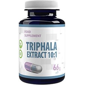 Triphala Extract 10:1 (4500mg Equivalent) 120 Vegan Capsules, Colon Reiniging en Detox, Hoge Sterkte
