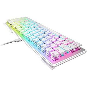 Roccat Vulcan II Mini – 65% optisch gamingtoetsenbord (DE-lay-out), RGB-verlichting, afneembare kabel, aluminium oppervlak, wit