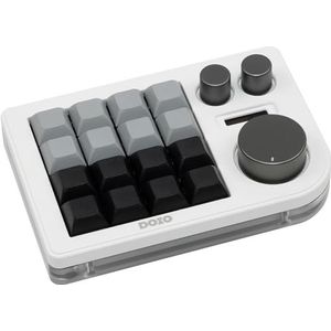 CutiePcs DOIO KB16 Aluminium Macro-Pad Megalodon Triple Knob, VIA-compatibel, mini-toetsenbord voor ontwerpers (wit)