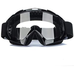 DMZK Heldere bril voor motorfiets, crossbril, crossbril, uv-bescherming, mist, zwart, CE