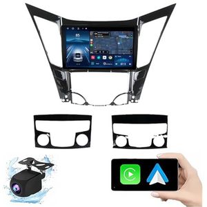 Android 14.0 2 Din Autoradio 9"" Touchscreen Auto Stereo voor Hyundai Sonata 8 2009-2014 met Draadloze Carplay Android Auto GPS navigatie AHD Omgekeerd beeld Stuurwielbediening(P1(1G+32G))