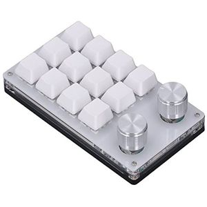 Saluaqui MINI USB TEYPAD - Compact Mechanisch Gamebord met één Hand met 12 Programmeerbare Toetsen en Dubbele Knop - Multi systeemcompatibiliteit voor Gaming en Kantoorgebruik