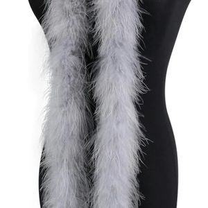 2 meter/stks zachte veren boa natuurlijke kalkoen struisvogelveren sjaal voor kostuum kleding decoratie sjaal 20 gram diep grijs-2 meter
