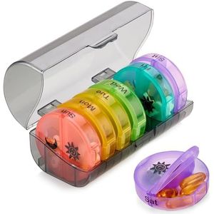 Wekelijkse pillenorganizer - 2 keer per dag compartimenten - 7 dagen AM/PM pillencontainer - Draagbaar, duurzaam en handig reispillenetui voor tabletten, visolie, vitaminen en supplementen