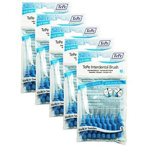 TePe Interdentale borstel 0,6 mm blauw, 5 pakketten van 8 (40 borstels)