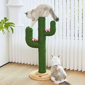 VETRESKA 105 cm Cactus Krabpaal met sisal-touw, kattenkrabpaal voor jonge en volwassen katten