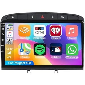 Android 15.0 2 Din Autoradio 9"" Touchscreen Auto Stereo voor Peugeot 408 met Draadloze Carplay Android Auto GPS navigatie AHD Omgekeerd beeld Stuurwielbediening(S-1(2G+32G))