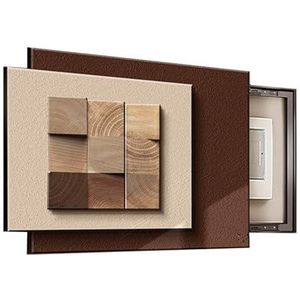 Deksel stroomonderbrekerkast, decoratieve schakelkastafdekking, meterkastafdekking, duw-trek, eenvoudig te openen en te sluiten, for thuis, woonkamer, slaapkamer(Brown,70x50cm)