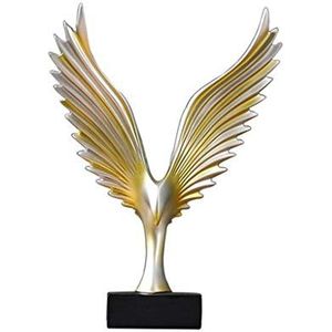 Relatiegeschenk Gouden Vleugels Ornament Ktv Office Home Desktop Decoratie Carve Vleugels Standbeeld Hars Beeldjes Tuin Sculpturen Ambacht (Size: Style1)