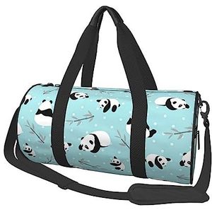 Leuke Panda's Reizen Plunjezak Waterdichte Opvouwbare Sport Gym Bag Overnight Weekend Tassen Voor Vrouwen Mannen, Zwart, One Size, Zwart, Eén maat