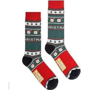 Socks Burger and Fries Sokken BF1215 Kleur 3050 Vuurrood/Groen Engels Christmas Socks, Rood, 43