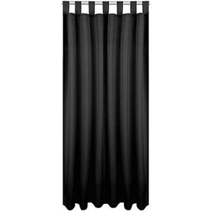 Bestlivings Ondoorzichtig zwart gordijn met lussen in 140x225 cm (b x l), in vele maten en kleuren