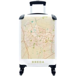 MuchoWow® Koffer - Stadskaart - Breda - Vintage - Past binnen 55x40x20 cm en 55x35x25 cm - Handbagage - Trolley - Fotokoffer - Cabin Size - Print