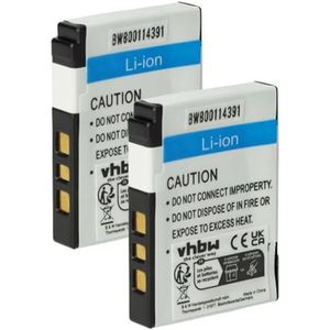 vhbw 2 x Li-Ion batterijset 460mAh (3,6V) compatibel met camera, video, camcorder Kodak Easyshare V530, V603 vervanging voor Klic-7002.