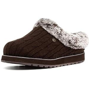 Skechers Keepsakes Ice Angel voor dames. Sweaterpantoffels met pluche schuimrubberen slipper, chocolade, 38 EU