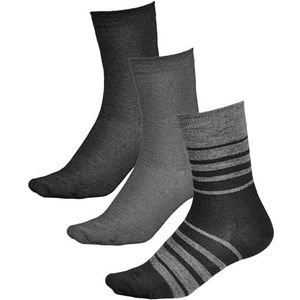 VITSOCKS 80% Merino Wol Sokken Dames Warm Dun Zacht Ademend (3 PAAR) Wollen Wintersokken, grijs zwart, 35-38