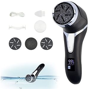 Kikuo Elektrische Eeltverwijderaar, Oplaadbare Pedicure en Voetverzorging Met Vacuümsysteem, Twee Snelheden Met 3 Grove Wielen Met Gladde Hielen, Meest Geschikt Voor Harde, Droge, Gebarsten Huid