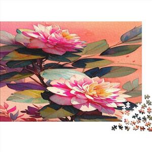 Rose legpuzzels, uitdagende educatieve spelletjes, bloemenpuzzelcadeautjes voor volwassenen en tieners, van premium houten plank, vierkante puzzels voor koppels en vrienden, 1000 stuks (75 x 50 cm)