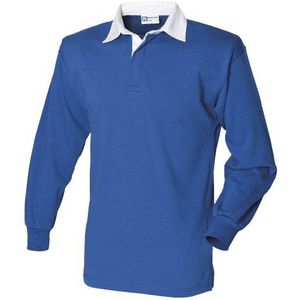 Front Row Heren Polo Shirt blauw Royal Blauw/Wit Medium