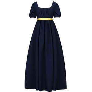 EMMHouse Renaissance-jurk voor dames, middeleeuws kostuum, Victoriaanse jurken, vintage sprookjes, marineblauw, S
