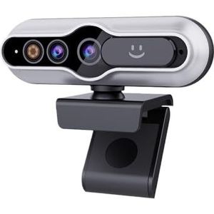 Gezichtsherkenning Login PC Camera 2K 1080P Windows Hello Webcam for Laptop Desktop, USB met Microfoon