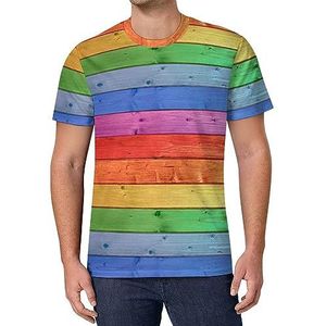 Houten Regenboog Gay Pride LGBT Mannen Korte Mouw T-shirt Causale Ronde Hals Tee Mode Zomer Tops