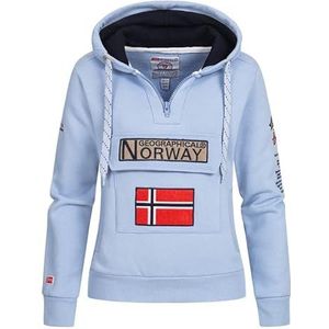 Geographical Norway Gymclass Lady - Dames hoodies rits truien zakken - sweatshirt trui lange mouwen warme top jas - dameskleding lente zomer herfst winter seizoen, Hemelsblauw, L