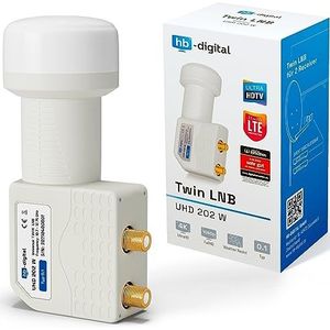hb-digital Twin LNB (test zeer goed *) LNC hoofd 2 deelnemers Direct LTE Protected Satelliet Digital Satelliet Full HD TV 3D 4K UHD contacten verguld weerbestendig wit wit