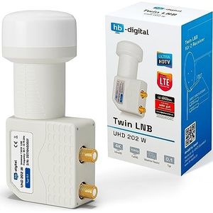 hb-digital Twin LNB (test zeer goed *) LNC hoofd 2 deelnemers directe LTE Protected satelliet digitale satelliet Full HD TV 3D 4K UHD contacten verguld weerbestendig wit wit