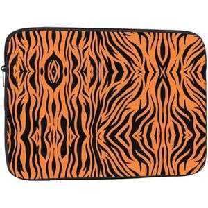 Tijgerstrepen oranje patroon duurzame laptoptas-multifunctionele ultradunne draagbare laptoptas voor zaken en reizen, Tijger strepen oranje patroon1, 17 inch