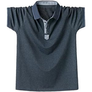 Mannen Zomer Polo's Shirt Heren Klassieke Effen Polo's Shirts Mannen Kleding Casual Mode Oversized Shirt Tops, Blauw, XS