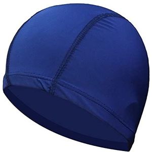 Zwemmuts 2 stuks badmutsen voor mannen vrouwen elastische nylon gehoorbescherming lang haar zwembad hoed ultradunne badmutsen waterdichte badmuts (kleur: blauw)
