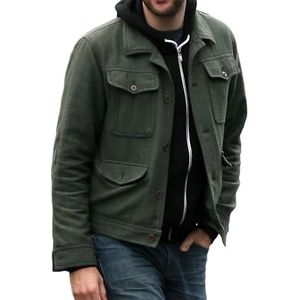 Heren Imaginary Classic Freinds Wool John Grey Krasinski Bomber Biker Movie Jacket, Grijs, 3XL